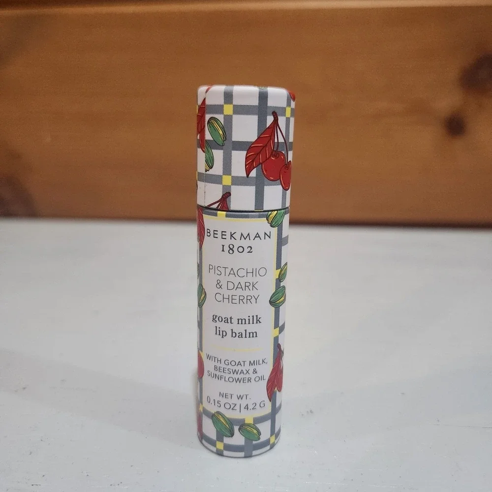 Beekman 1802 Goat Milk Lip Balm Pistachio‎ Dark Cherry 0.15 Oz 840408193986 New